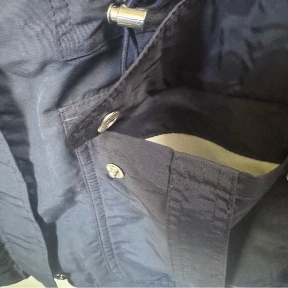 Land’s End Vintage Anorak Weatherproof Hood Zip Lightweight Rain Jacket Navy XL - Picture 9 of 16